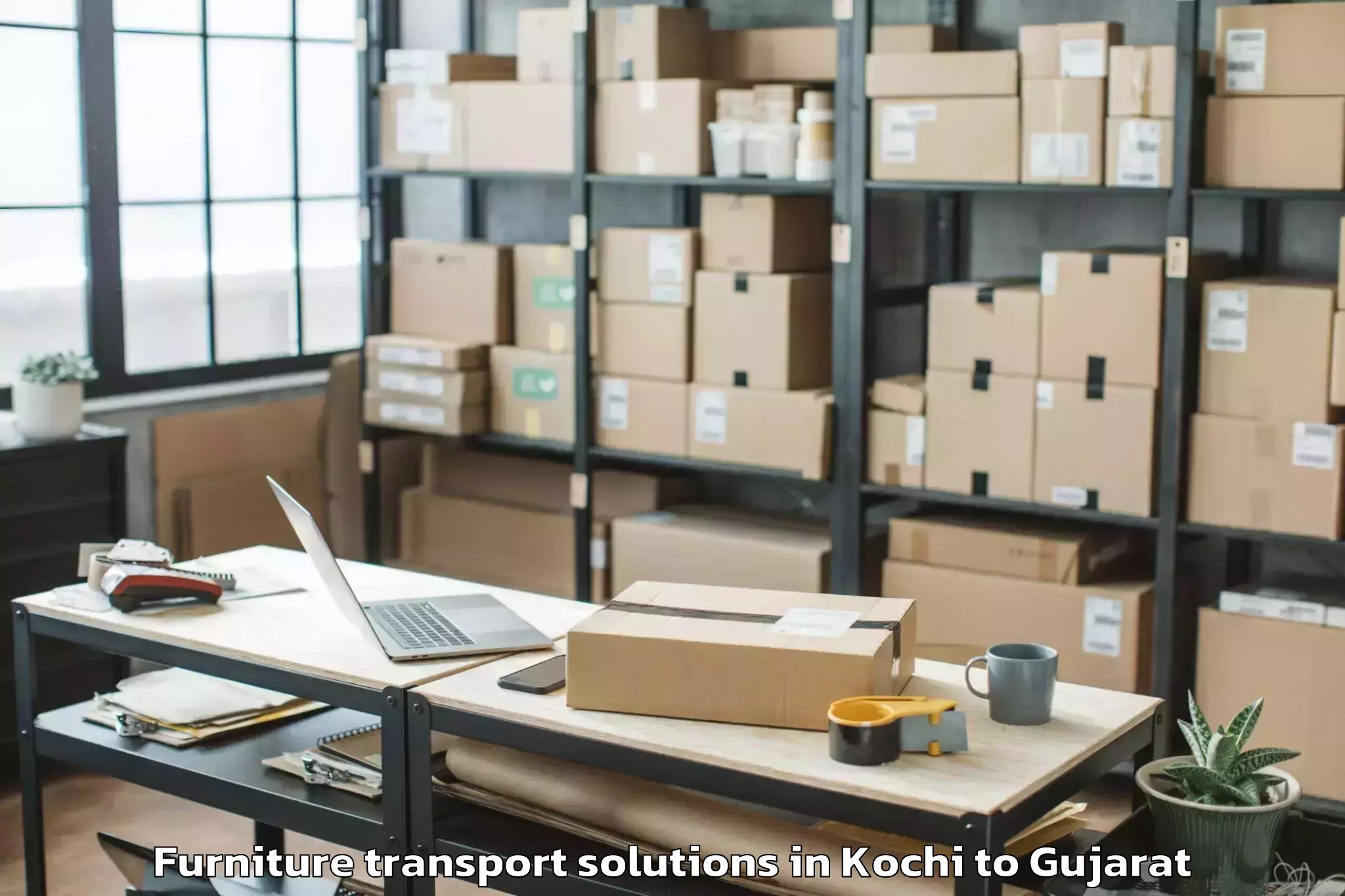 Professional Kochi to Chhota Udepur Furniture Transport Solutions